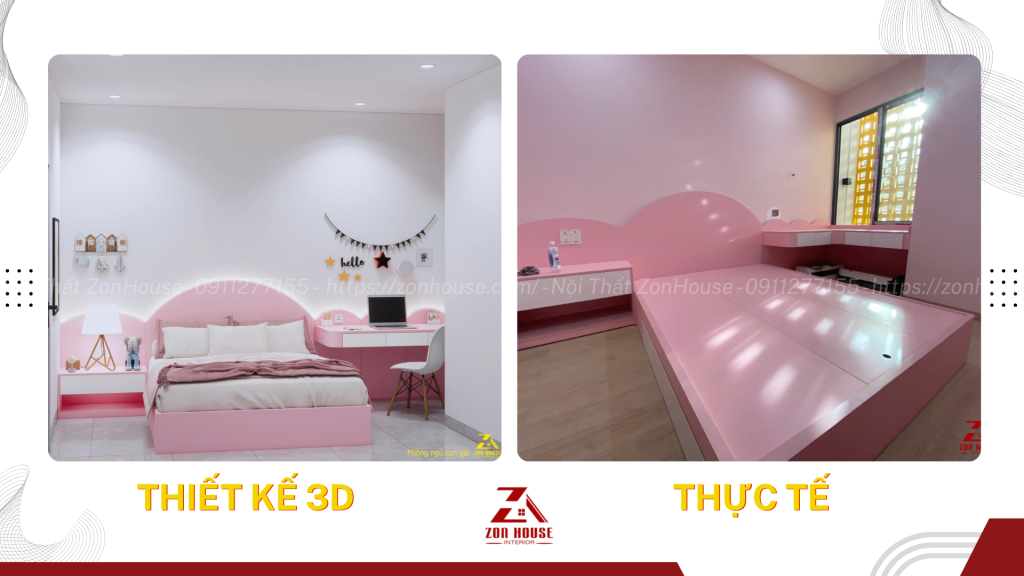 Sự mềm mại của màu hồng khiến phòng ngủ con gái luôn ấm áp và thân thiện