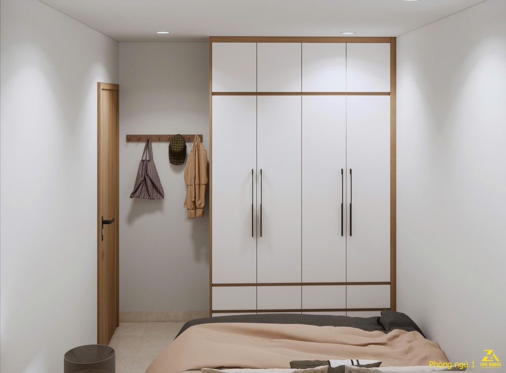 Không gian phòng ngủ thể hiện sự tối giản qua nội thất đồng bộ và tinh tế