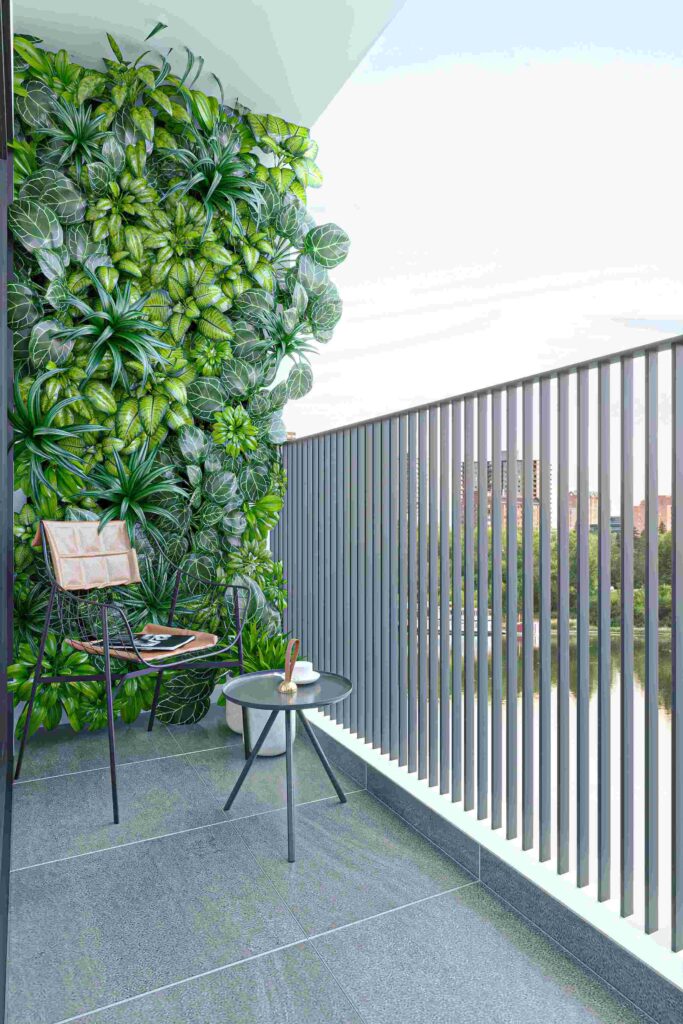 Thiết kế ban công mở giúp đón trọn tầm nhìn thoáng đãng và không khí trong lành