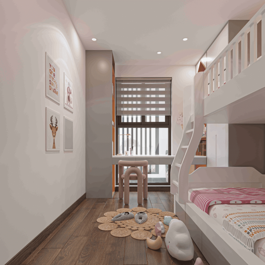 Thiết kế nội thất phòng ngủ cho bé thế giới sáng tạo đầy sắc màu