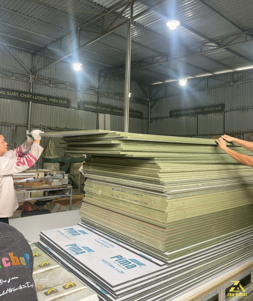 Gỗ công nghiệp lõi xanh chống ẩm cốt ván tiêu chuẩn